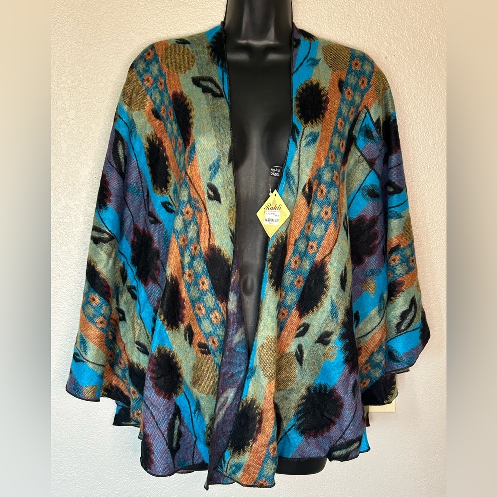 100% Cashmere Shawl Scarf Hand Made Fair Colorful Ethnic Bold Graphic NWT